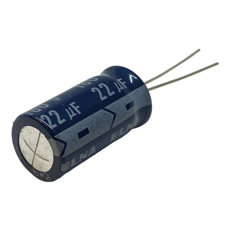 22uF 160V Radial Electrolytic Capacitor 105C ELNA 25x13mm