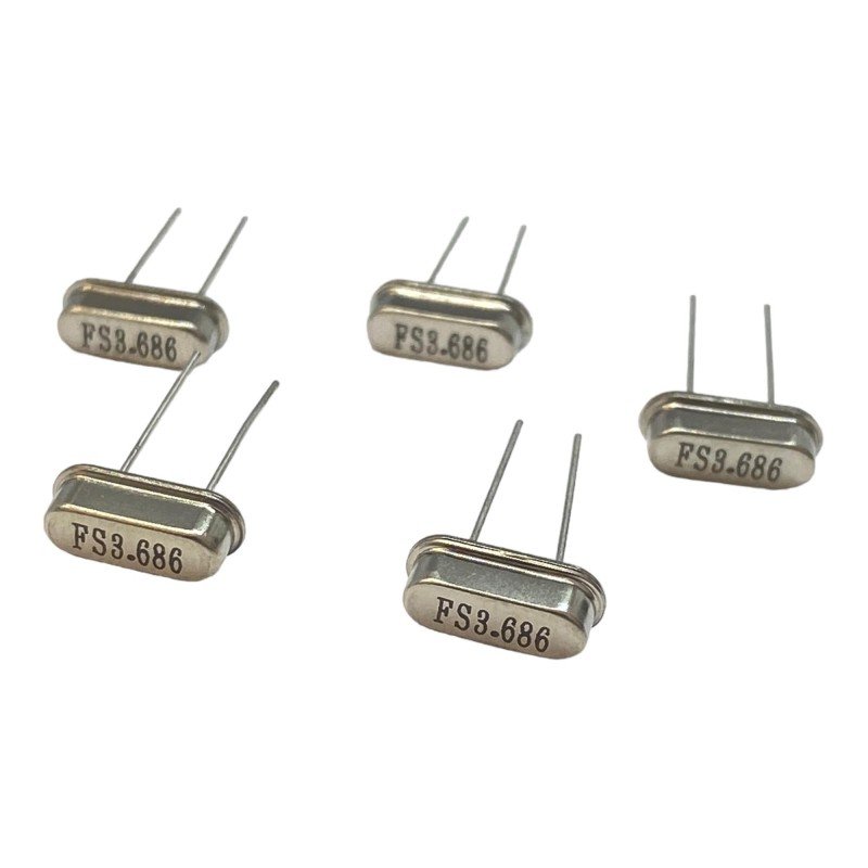 3.686MHz 2 Pin Crystal Oscillator Clock HC-49S F0XS/0368-20 Qty:5