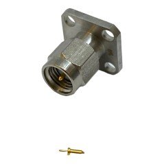 SMA (M) 4 Hole Flange Panel Mount Coaxial Connector 6640-68-0 EMC