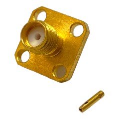 SMA (F) 4 Hole Flange Panel Mount Coaxial Connector 55-604-3703 Sealectro