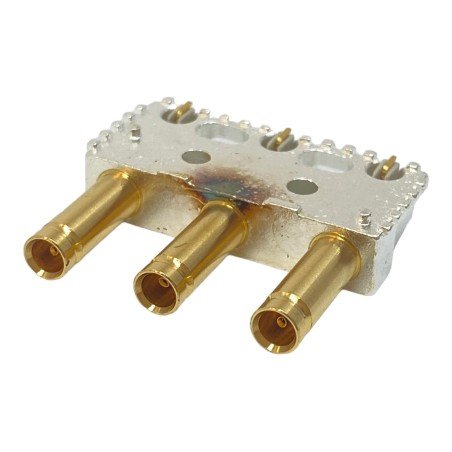 1.0/2.3 Triplex 3 Position Female SMD Coaxial Connector