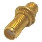 SMA (F) To SMA (F) Gold Straight Type Bulkhead Coaxial Converter Adapter 22.3mm