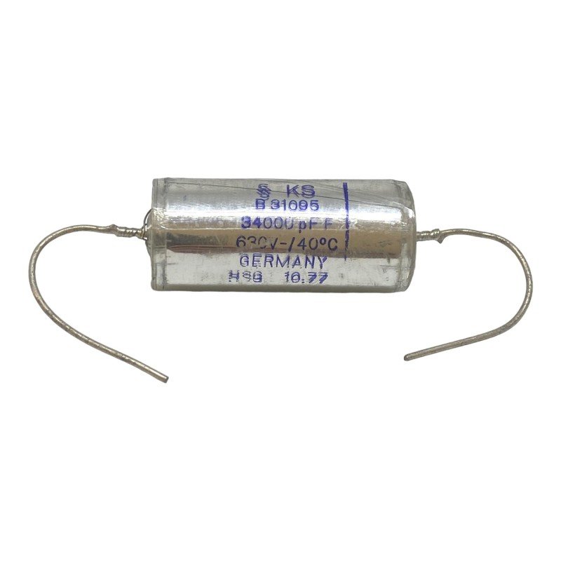 34nF 34000pF 630V Axial Eletrolytic Capacitor B31095 Siemens 41x18mm