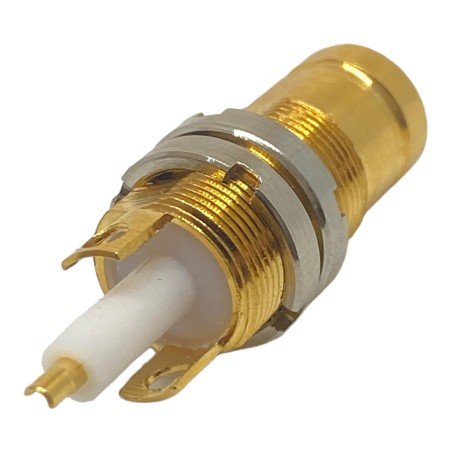 UC220PFHV-9 Veam DIN 1.6/5.6 Female Straight Jack Coaxial Connector To Chassis Panel Mount