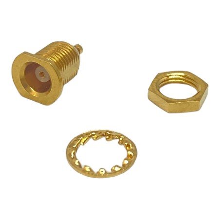 005.01.2212.191 IMS MCX (F) Straight Bulkhead To Panel Mount Gold Plated Coaxial Connector 112-3609