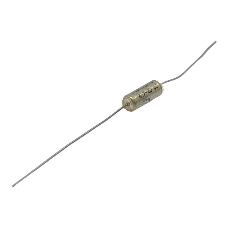 4.7uF 20V 20% Axial Tantalum Capacitor C150D Sprague 12.5x4.75mm