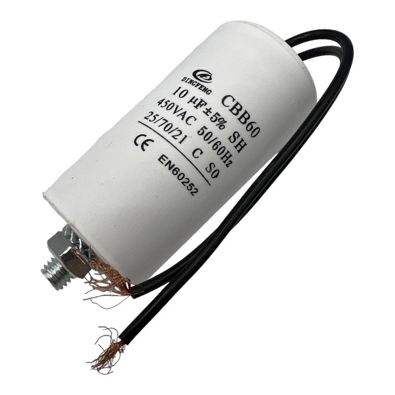 Capacitor Motor Run Cable 10uf 450Vac 5% CBB60