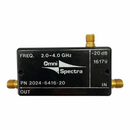 2024-6416-20 Omni Spectra Coaxial Directional Coupler 2000-4000Mhz 20db SMA