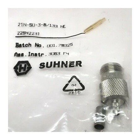 N Type (F) RF Coaxial Connector Crimp RG-58 21N-50-3-8/133NE  Huber Suhner