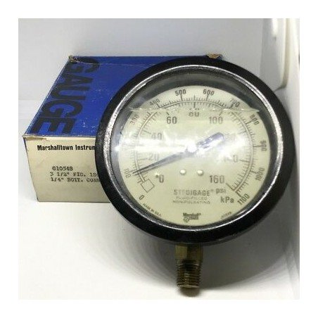 0-160PSI FLUID FILLED Pressure Gauge 3 1/2" FIG 1/4" BOTT