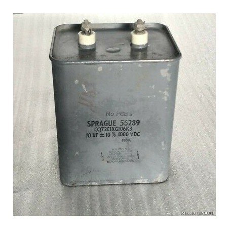 10UF 1000V 1KV PAPER IN OIL CAPACITOR CQ72E1KG106K3 SPRAGUE