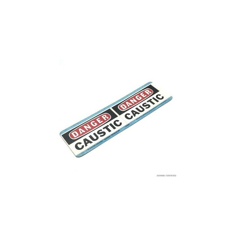 DANGER CAUSTIC SIGN STICKER LABEL INDUSTRIAL TAPE B-500 USA