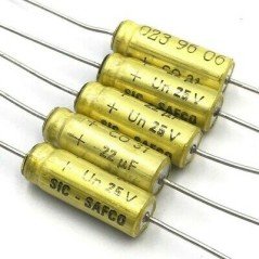 22UF 25V AXIAL ELECTROLYTIC CAPACITOR SAFCO QTY:5