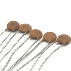 0.001UF 1NF 50V RADIAL CERAMIC DISC CAPACITOR QTY:5