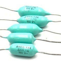 2.2NF 2200PF 160V AXIAL CAPACITOR ARCOTRONICS QTY:5