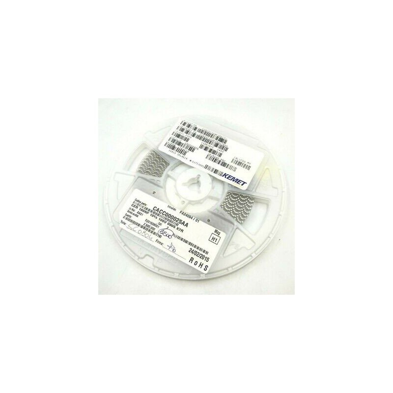 0.1UF 100NF 100V 10% SMD/SMT CERAMIC CAPACITOR C0805C104K1RACTU KEMET QTY:100