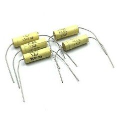 1.5UF 100V AXIAL POLYPROPYLENE AUDIO CAPACITOR 21X10MM FACEL [QTY:5]