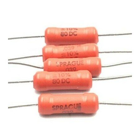 39NF 39000PF 80V 10% AXIAL CAPACITOR SPRAGUE QTY:5