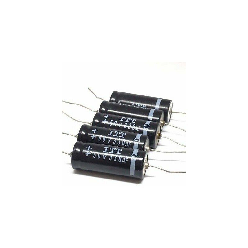 330UF 50V AXIAL ELECTROLYTIC CAPACITOR ITT QTY:5