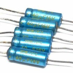 40UF 16V AXIAL ELECTROLYTIC CAPACITOR QTY:5