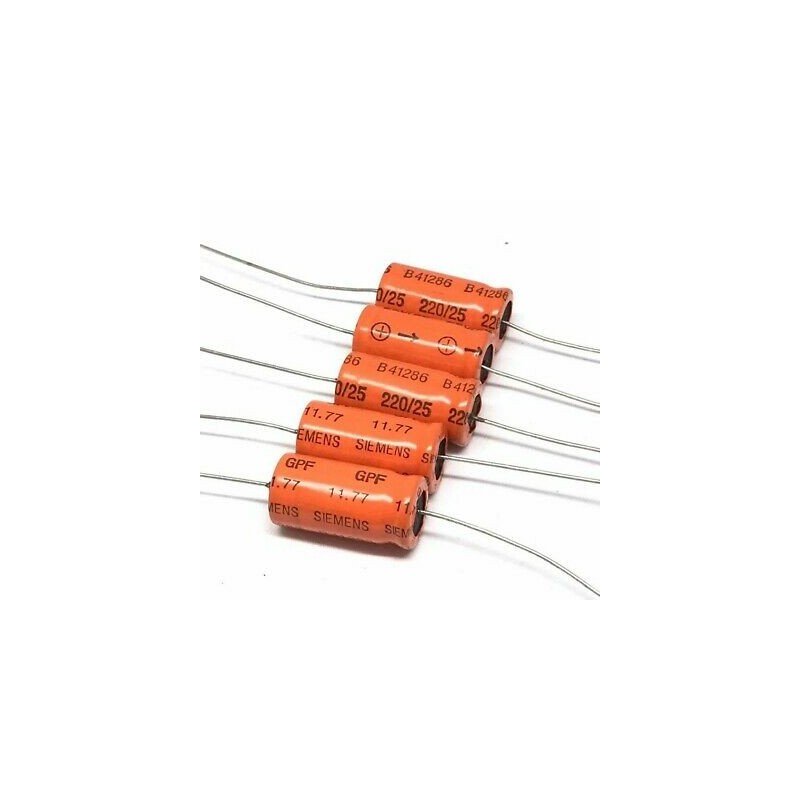 2uf 25v Axial Electrolytic Capacitor B412 Qty 5