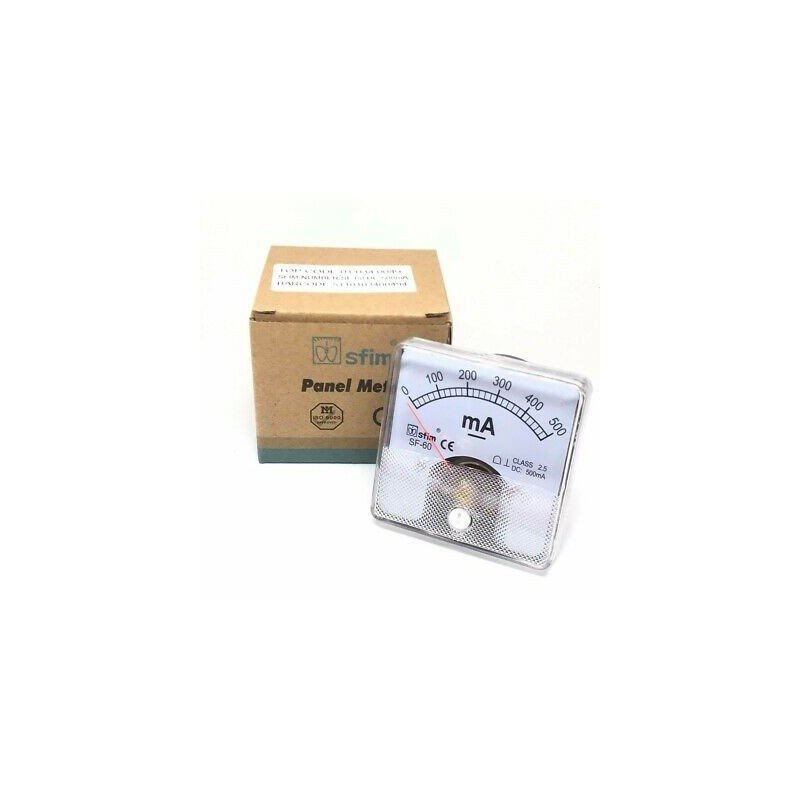 0-500mA ANALOG PANEL METER AMMMETER SF-60 SFIM 60x60mm