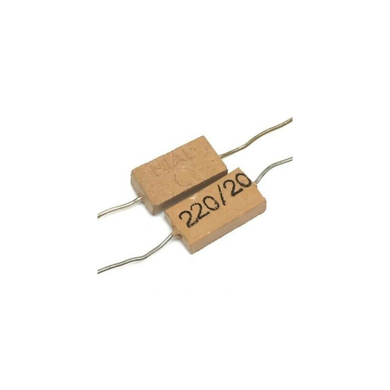 220pF 20V Axial Polystyrene Capacitor Mial QTY:2