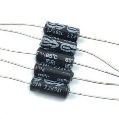 2.2UF 63V Axial Electrolytic Capacitor Jamicon QTY:5