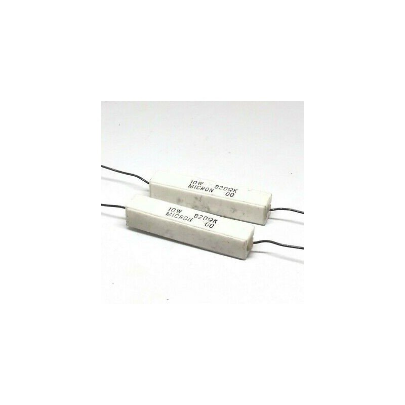 820OHM 820R 10W Wirewound Ceramic Cement Resistor Micron QTY:2