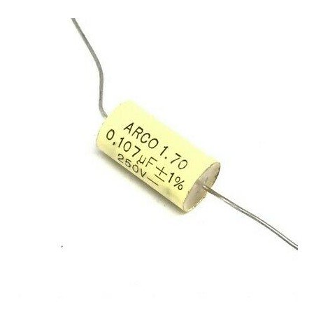 0.107UF 107nF 250VDC 1% Axial Capacitor 1.70 Arcotronics