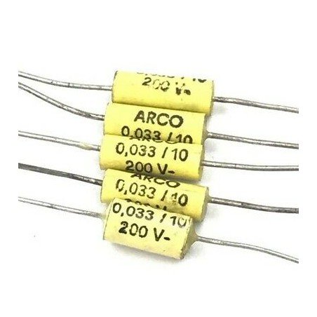 0.033UF 33NF 200V AXIAL CAPACITOR ARCOTRONICS QTY:5